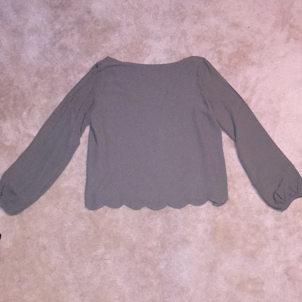 Olive Green Open Arm Blouse Size M